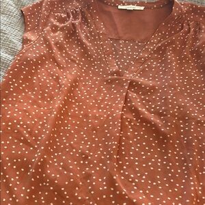 Women's Rust/Pink Polka Dot Top